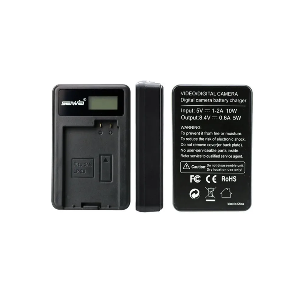 1 pcs 1500 mAh LP-E8 LPE8 LP E8 Battery With LCD Single Charger for Canon EOS 550D 600D 650D 700D X4 X5 X6i X7i T2i T3i | Электроника