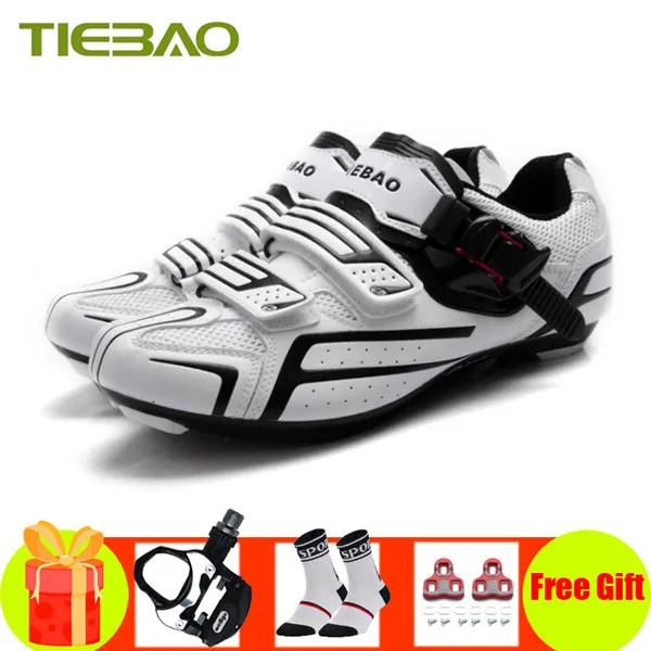 pedals for 1268 W Tiebao/Обувь для велоспорта; sapatilha ciclismo; самозакрывающиеся дышащие дорожные кроссовки для мужчин и женщин; zapatillas ciclismo carretera - Цвет: pedals for 1268 W