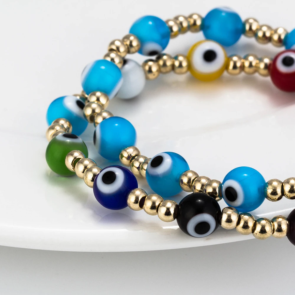 Мода 11 Evil Eye браслет с подвесками для женщин и мужчин счастливые вечерние