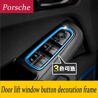 car styling interior door window lift switch panel buttons frame decoration cover 3d tickers for porsche panamera cayenne macan