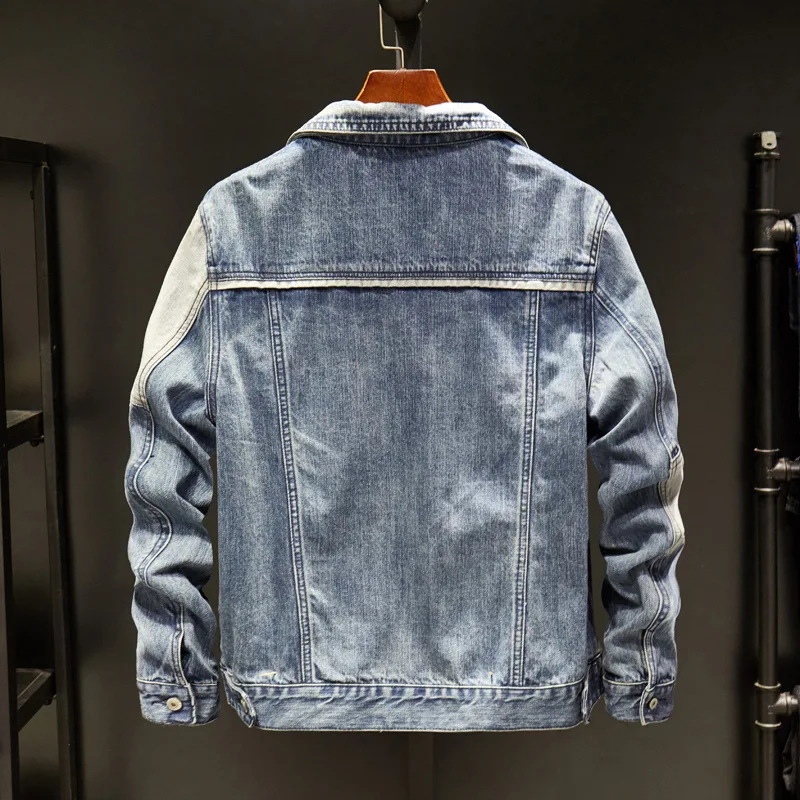 2018 New Blue Denim Jacket Men Autumn Jeans Jackets Coat Male Slim Fit Casual Coats Cotton | Мужская одежда