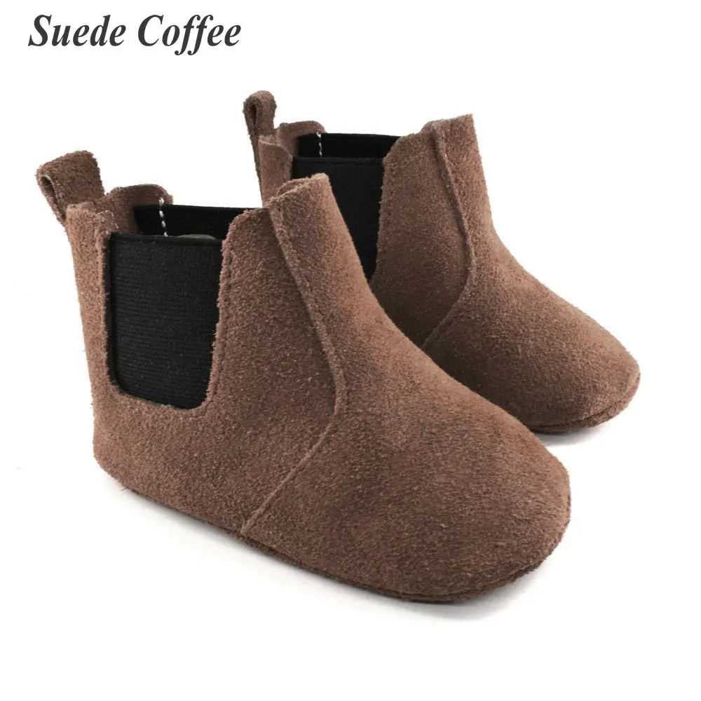 Suede coffee Модные детские сапоги для осень/зима детская обувь девочек Теплые детские пинетки детские мокасины; первые шаги мальчиков schoenen - Цвет: Suede coffee