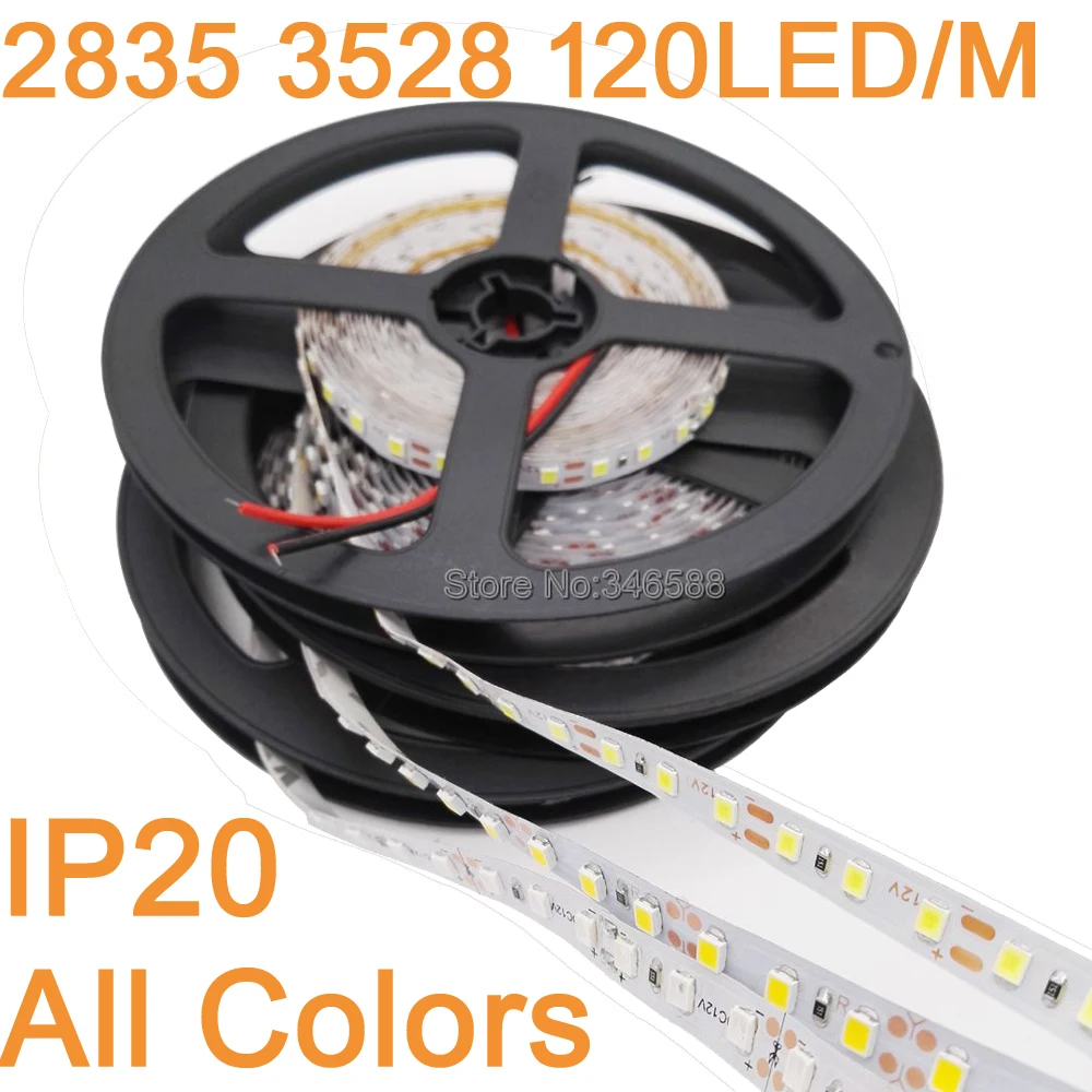 5 м/лот IP20 водопроницаемая Светодиодная лента 3528 2835 SMD 600 светильник та 120