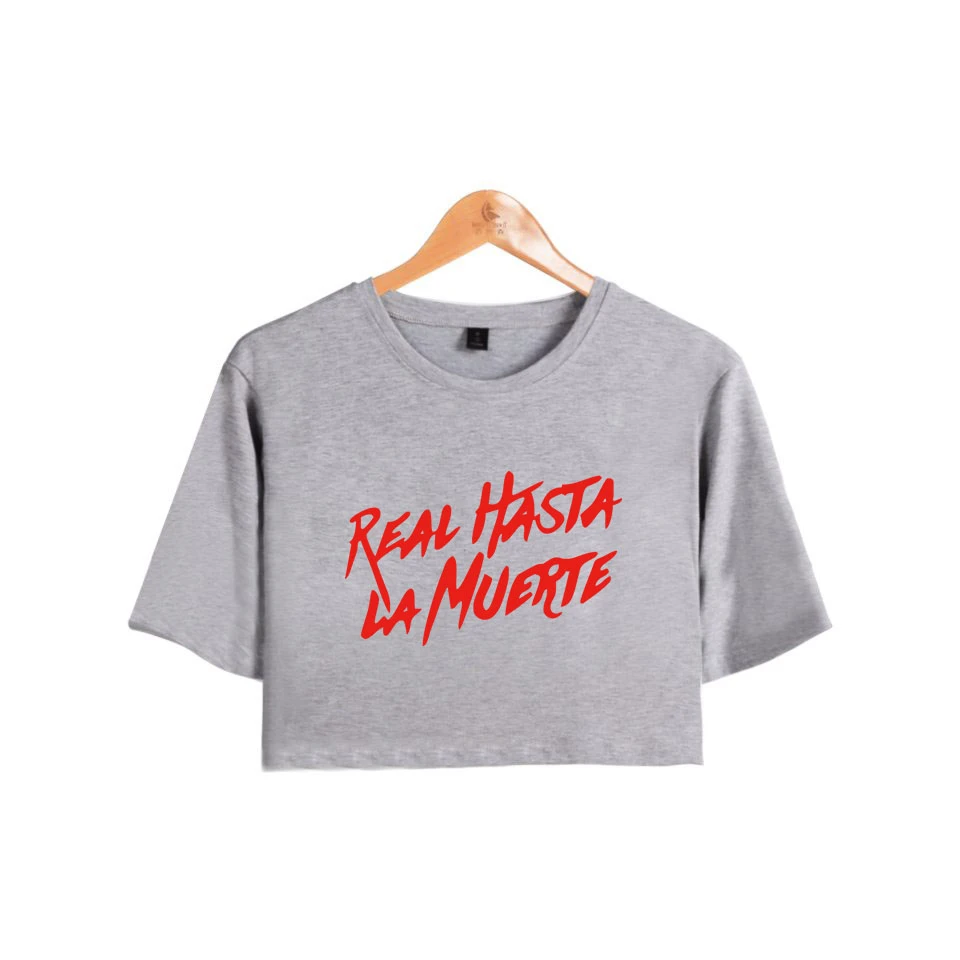 Real Hasta La Muerte 2D Anuel AA Midriff-baring футболка Женская Летняя Сексуальная Повседневная модная футболка с короткими рукавами
