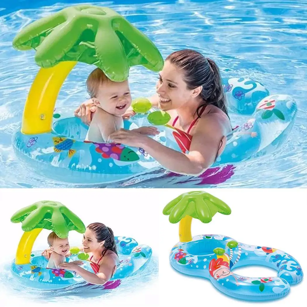 Прочный надувной плавательный круг с милым принтом безопасный кольцо для