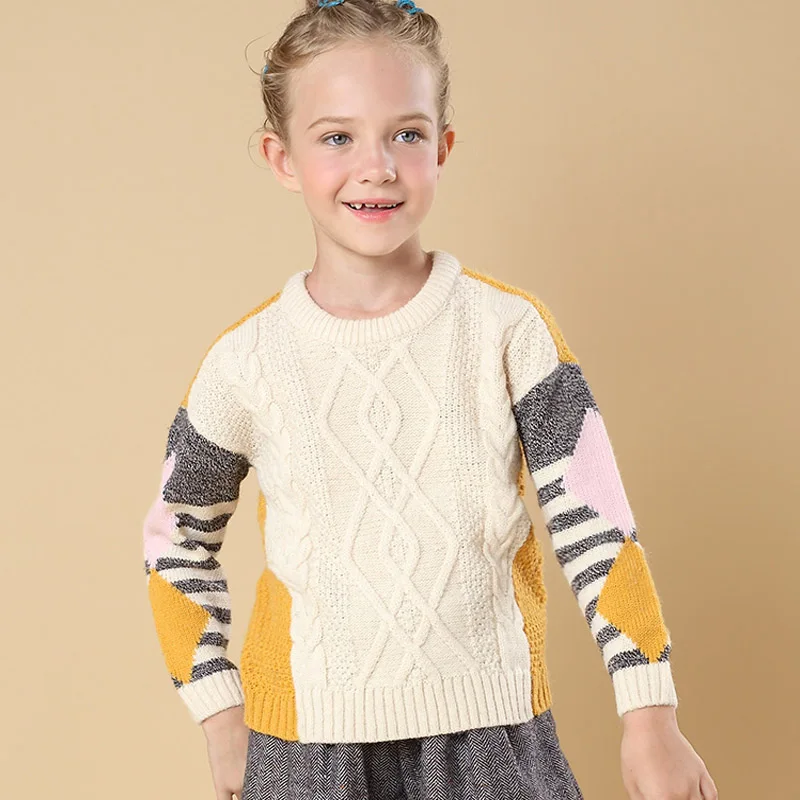 Фото Свитеры для девочек одежда Зимний пуловер детские свитеры верхняя с длинным