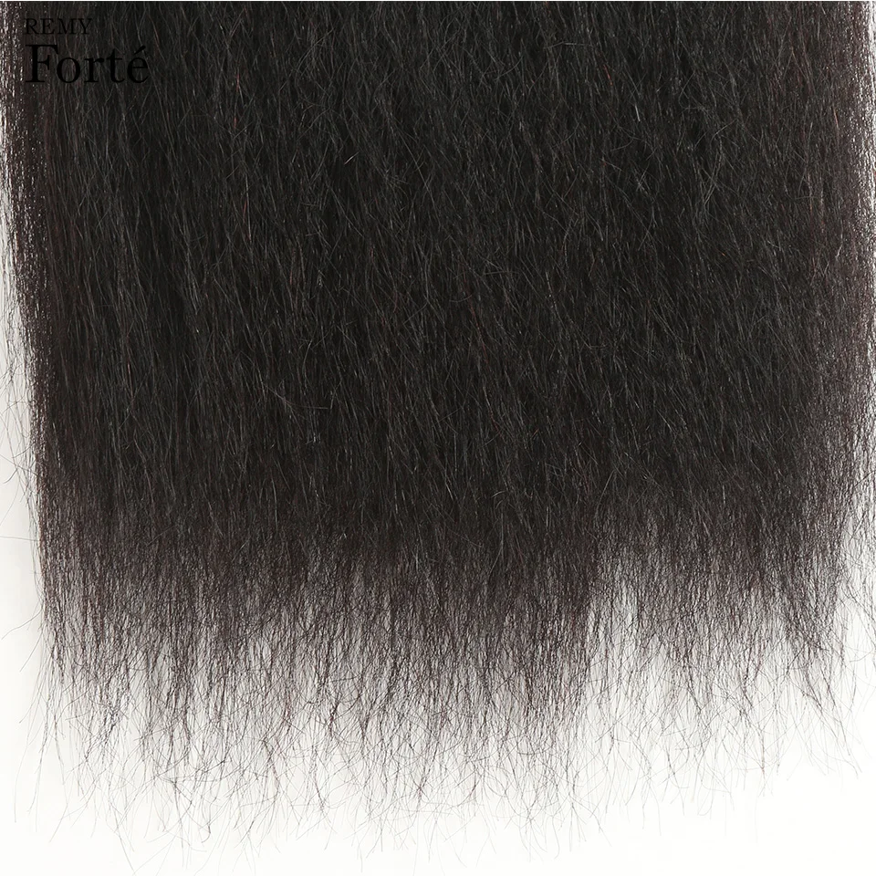 Remy Forte 30 дюймов пучки с закрытием курчавые прямые человеческие волосы