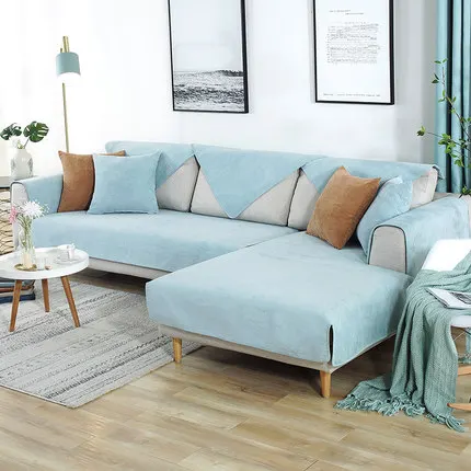 light blue Водонепроницаемая подушка для дивана, Детская изолирующая моча для домашних животных, чехол для дивана, скандинавский нескользящий, все включено, чехол для дивана, полотенце, на заказ - Цвет: light blue