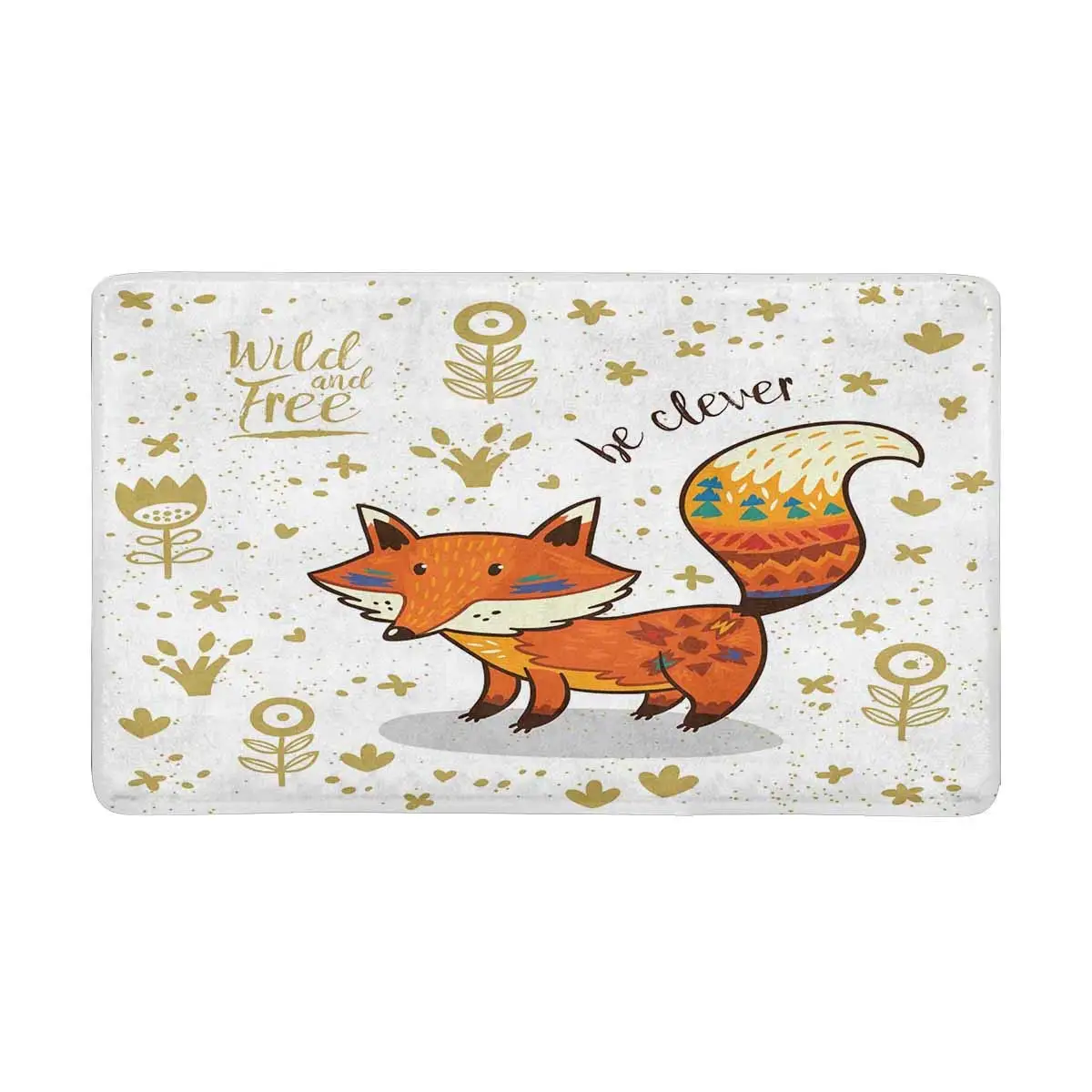 Милый этнический лисица Коврик Противоскользящий коврик для входа дома | Дом и