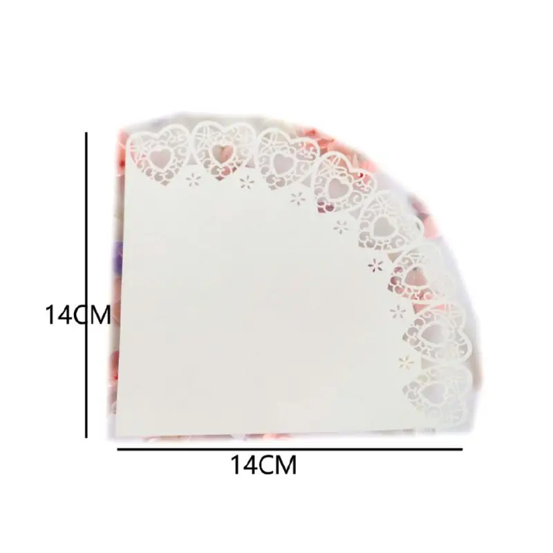 Description Picture 6 of item50pcs Laser Cut Love Heart Lace Laying Candy Wedding Party Favors Confetti Cones Paper Cone Decoration Supplies Gift