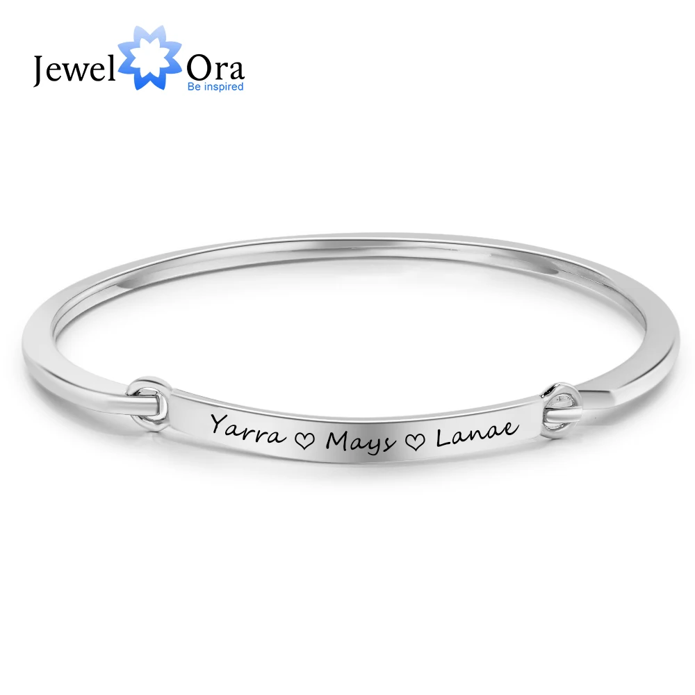 Индивидуальные браслеты с гравировкой имени 2 цвета модные для женщин (JewelOra