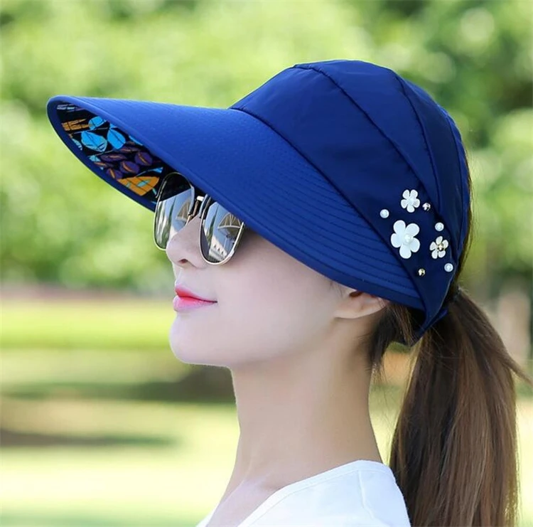 New summer ladies hat casual versatile UV protection foldable sun visor | Аксессуары для одежды