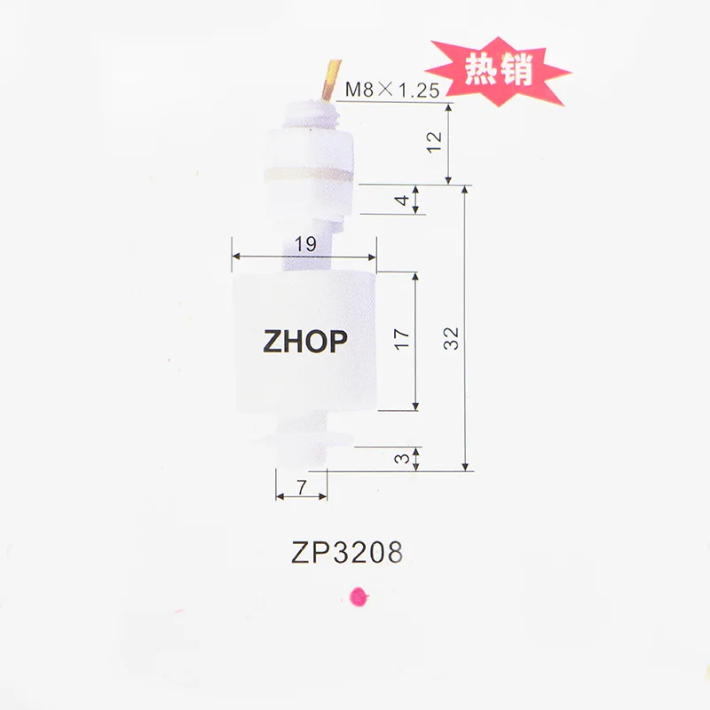 M8 * 32 мм 100 в 220 В мини Тип поли Propy уровень воды жидкостный датчик Поплавковый