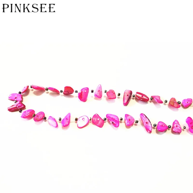 Цепочка для очков PINKSEE летнего отдыха нескользящая бежевая/розово-красная в