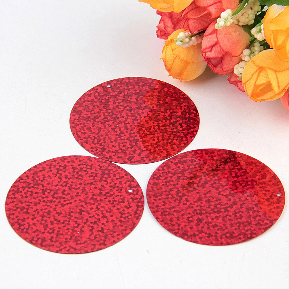 5cm laser red 1hole Блестки Красные Блестки 3 мм-25 мм ПВХ свободные блестки пайетки дизайн ногтей Скрапбукинг шитье DIY Свадебные украшения Lentejuelas - Цвет: 5cm laser red 1hole