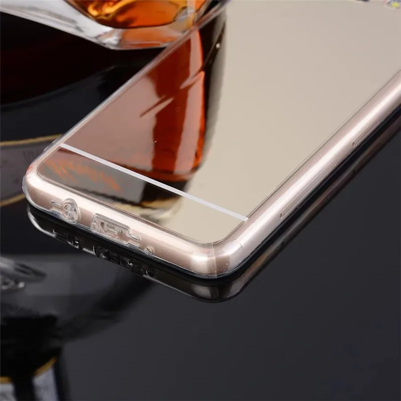 Роскошные розовое золото Мягкие TPU Зеркало Chrome чехол для Samsung Galaxy J5 Prime On5 2016 назад