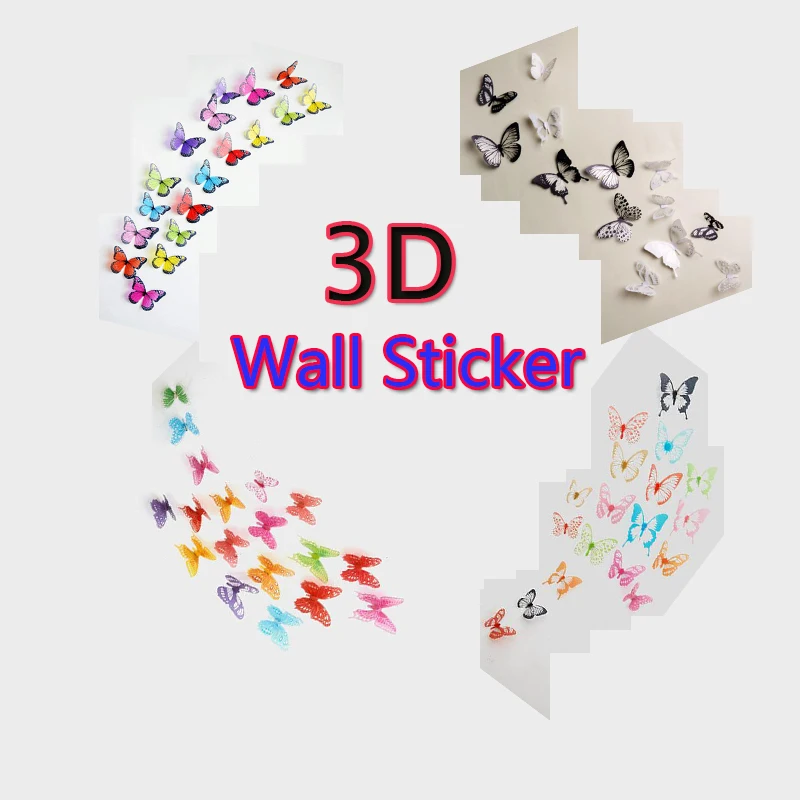 18 шт 3d кристальная бабочка Настенная Наклейка украшение дома аксессуары для