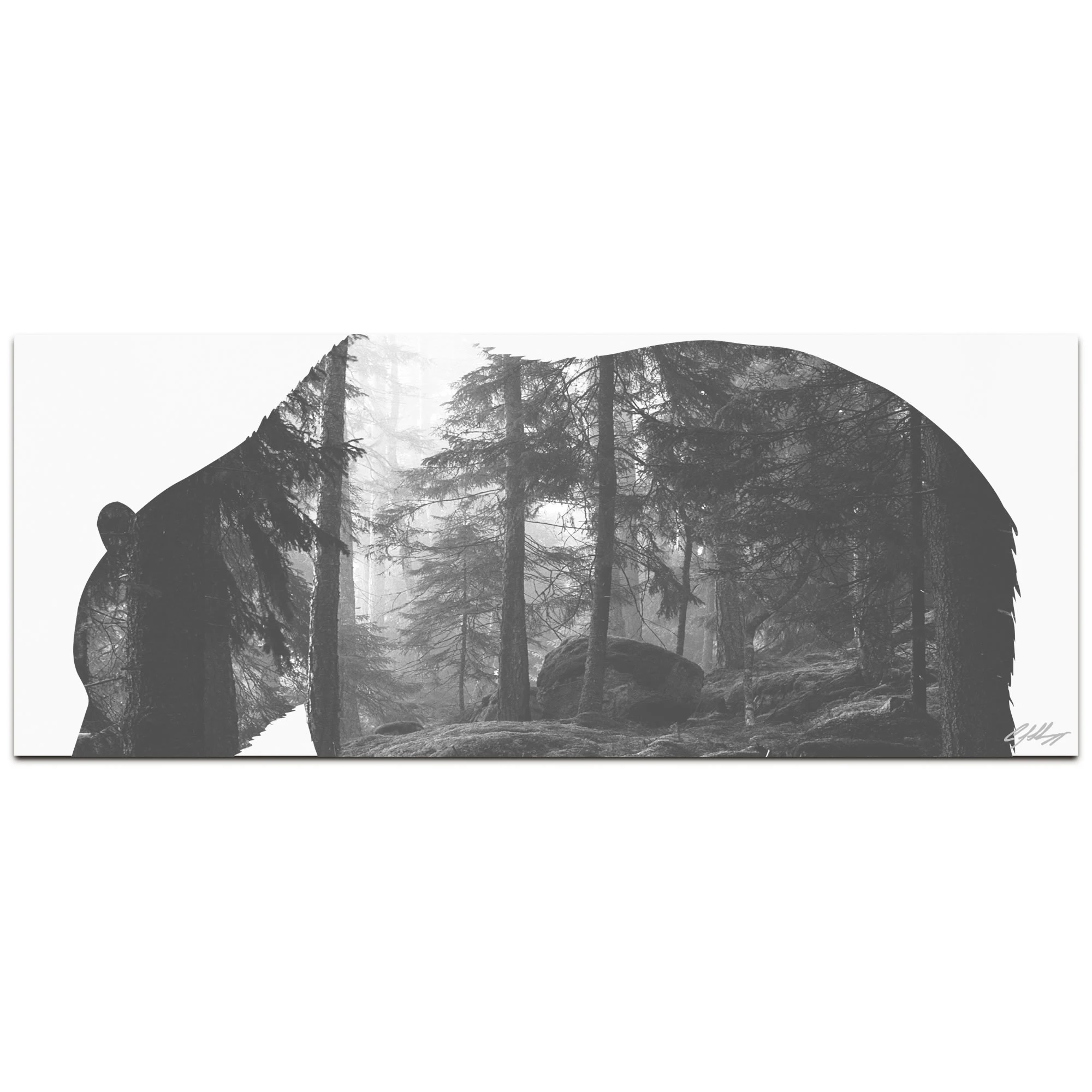 Grizzly Bear лес | современные металлические животных силуэт Книги по искусству Дом и