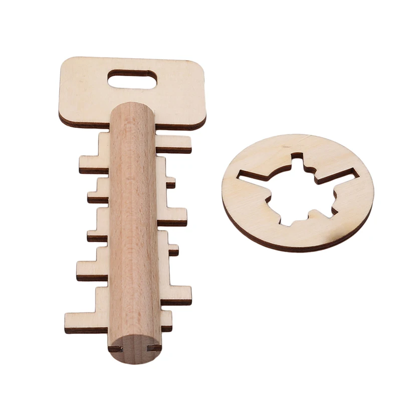 

2023 Good Sale Wooden Toy Unlock Puzzle Key Classical Funny Kong Ming Lock Toys Intellectual Educational For Children