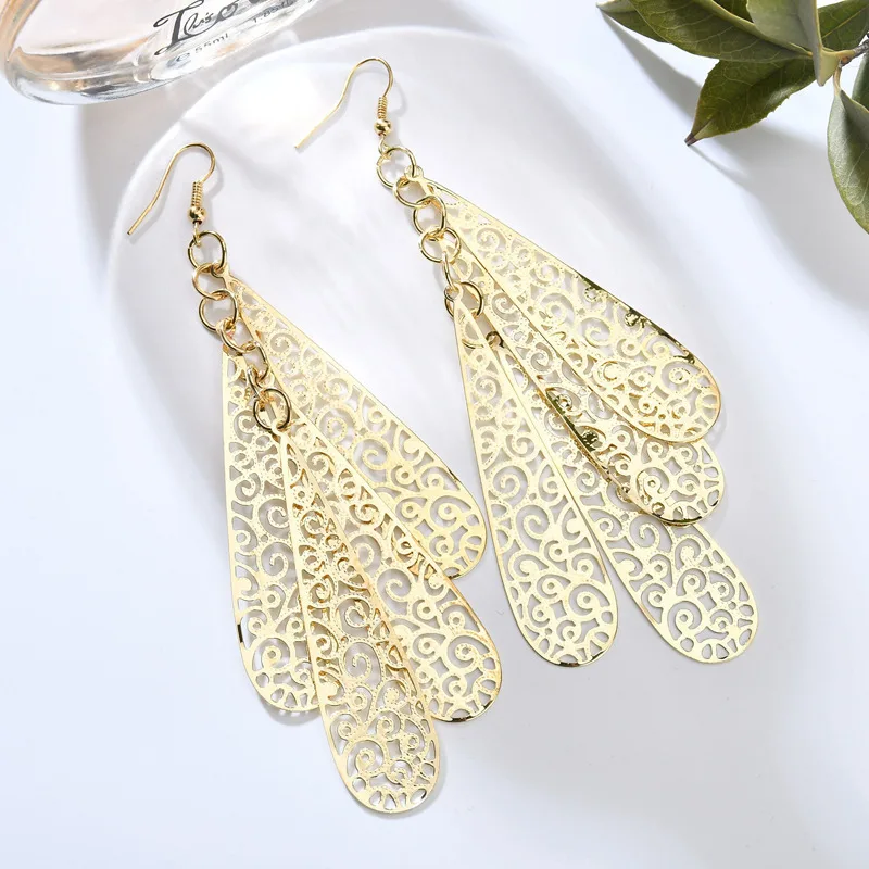 fashion tassel water drill long ear environmental protection color anti-allergy nail jewelry wholesale Yiwu source | Украшения и