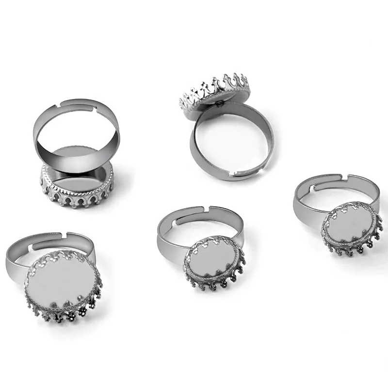 Stainless Steel Ring Settings 12mm 15mm 20mm Round Bezel tray Glass Cameo Cabochons Base Blanks Findings DIY Accessories | Украшения и