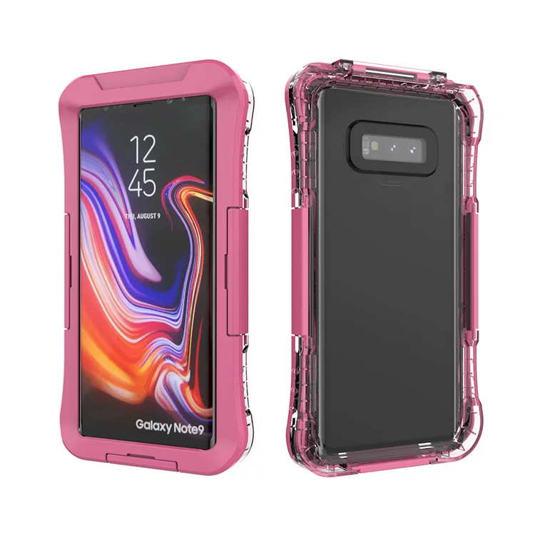 Pink IP68 Водонепроницаемый чехол для samsung Galaxy S10 Plus S10e S8 Note 10 9 S7 edge, водостойкий Чехол для дайвинга, прозрачный противоударный чехол 360 - Цвет: Pink