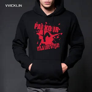 Новая Осенняя мужская брендовая хлопковая флисовая толстовка с длинным рукавом Паркур Забавный принт Мужская толстовка мужской размера плюс зимние топы пальто