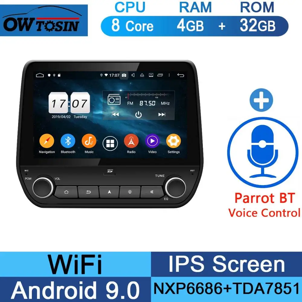 32G Parrot BT " ips Android 9,0 Восьмиядерный 4 Гб ОЗУ+ 64 Гб ПЗУ автомобильный dvd-плеер мультимедиа для Ford EcoSport Fiesta радио gps Parrot BT - Цвет: 32G Parrot BT