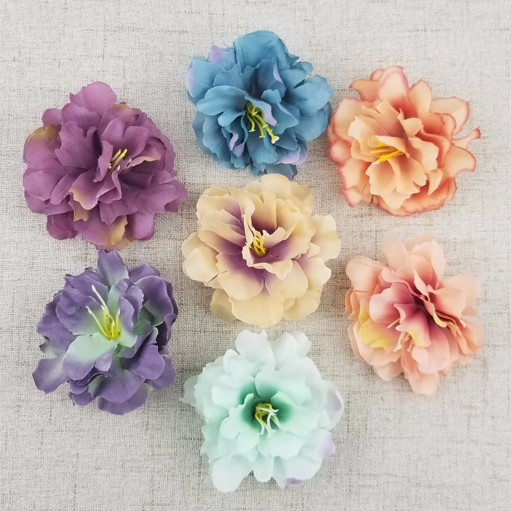 Big Size 90mm Width Silk Flower Heads Peony Flowers for Wedding Decoration Party Gift Box Artificial 10pcs/lot | Дом и сад