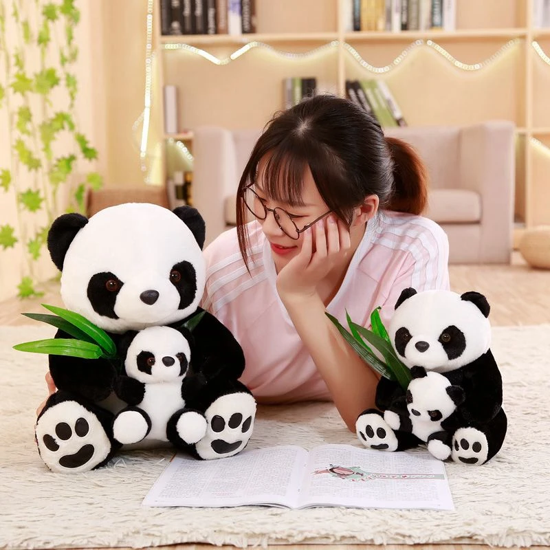 22 см милые мягкие плюшевые игрушки для мамы и ребенка панда мультяшная плюшевая