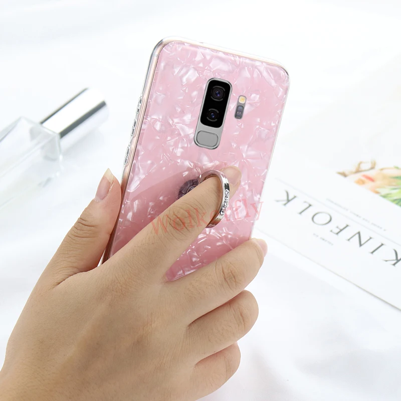 Красочный Блестящий чехол для samsung Galaxy S8 S8Plus S9 S9Plus S7 Edge Note 9 Note 8 J5 J7 J2 премьер-Чехол-держатель с кольцом