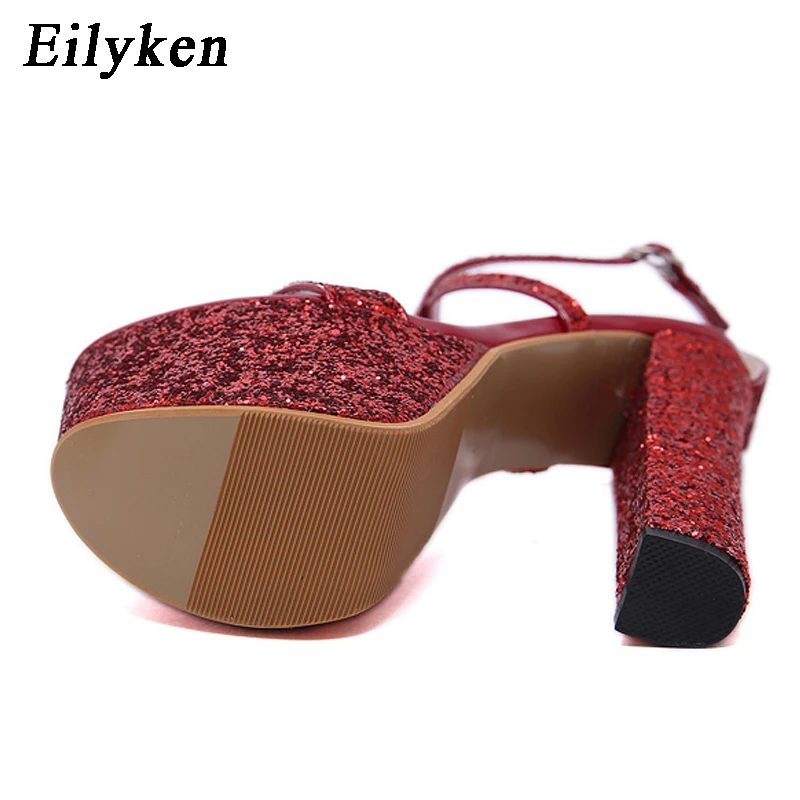 Eilyken/пикантные женские босоножки на платформе с блестками Вечерние