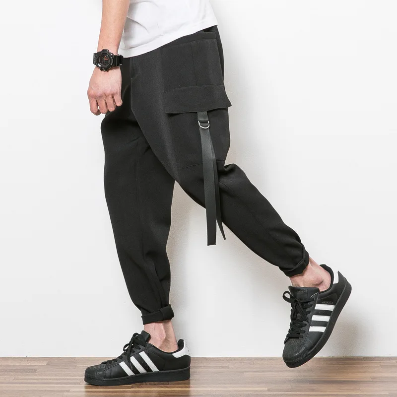 Casual Pants 2017 Cuba Libre Baggy Drawstring 100% Linen Men Loose Fit Navy Khaki Trousers | Мужская одежда