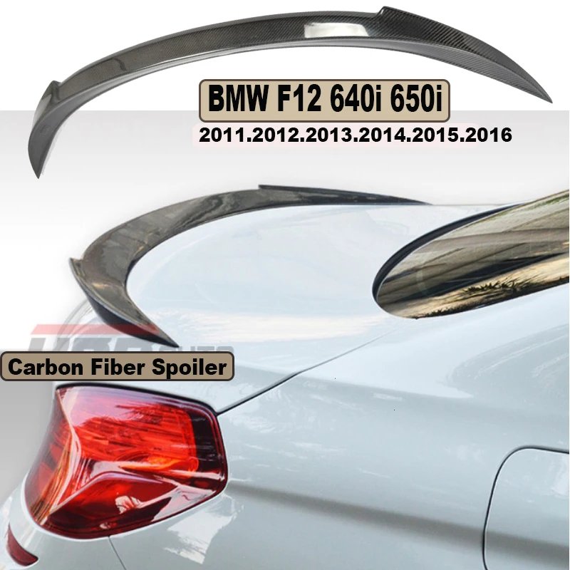 

HLONGQT Carbon Fiber Spoiler For BMW F12 F13 M6 640i 650i 2011-2017 High Quality Car Rear Wing Spoilers Auto Accessories