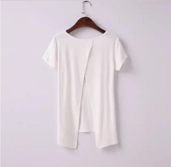 Сексуальная Футболка Harajuku Camiseta с мягкой спинкой Sli, футболка, новинка, женская летняя футболка с коротким рукавом и открытой спиной, женская футболка kleding, топы