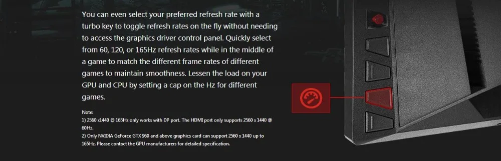 Игровой монитор ASUS ROG Swift PG279Q-2" 2 K WQHD(2560x1440) ips, с возможностью разгона 165 Гц, G-SYN