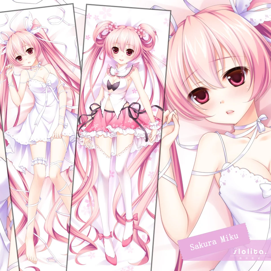 Аниме Сакура Мику Volcaloid Сексуальная обнимая тела наволочка для взрослых отаку