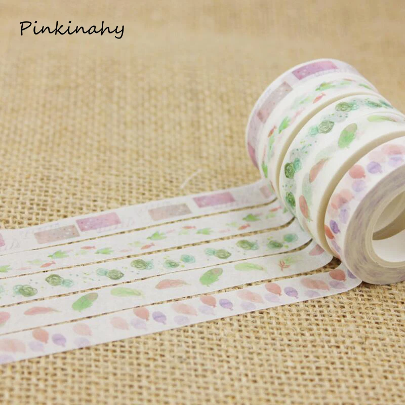 Цветная Клейкая Лента Pinkinahy для маскировки растений 10 метров|washi tape|masking washi
