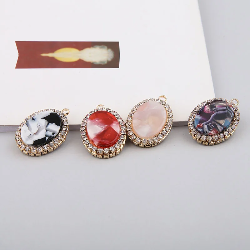 Двусторонние акриловые бусины 20 шт./лот Геометрия Овальная Форма сплав плавающий