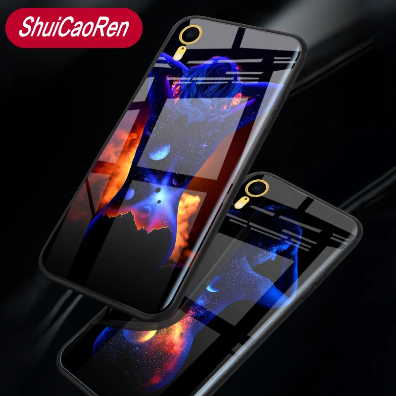 Светящиеся сексуальные боди арт стеклянные Чехлы для iPhone 7 8 6 6s Plus X 10 космическая