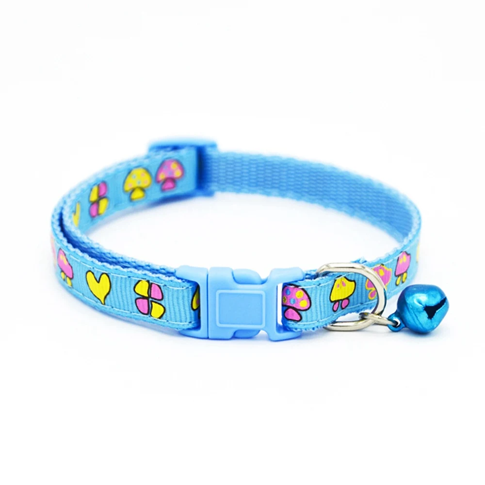 Blue Ошейник для кошек с колокольчиками, ошейники для собак, кошек, щенков, котят, регулируемый маленький ошейник для собак, кошек, щенков, Милый Колокольчик SR0009 - Цвет: Blue