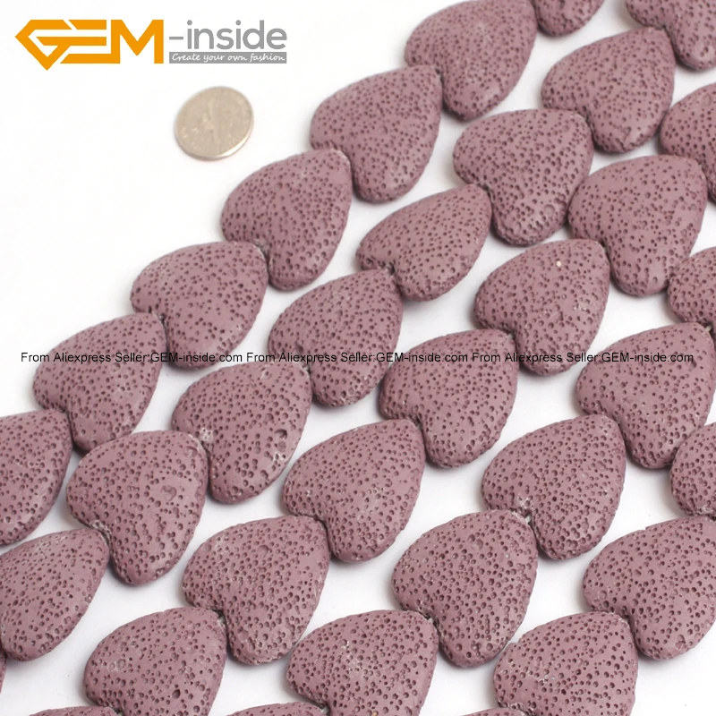 Бусины Из лавового камня бисер в форме сердца для изготовления ювелирных изделий