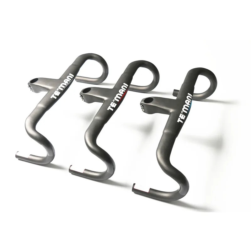 

2017 TEMANI Full Carbon Racing Road Bike Handlebar Integrated Broken Wind Handle bar 400/420/440*90/100/110/120mm Bicycle Part