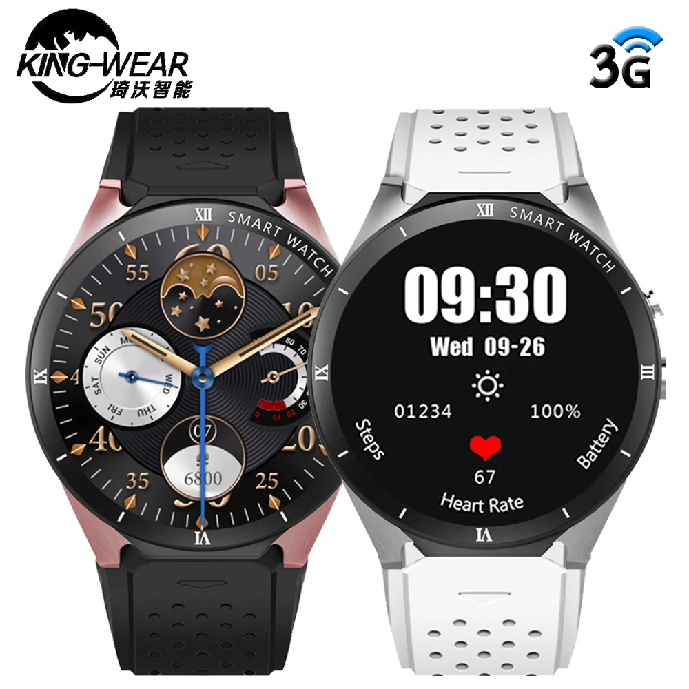 Смарт-часы KINGWEAR KW88 Pro gps для мужчин и женщин с оперативной памятью 1 Гб ПЗУ 16 Гб MTK6580 носимые устройства Android 7,0 камера 3g Smartwatch телефон