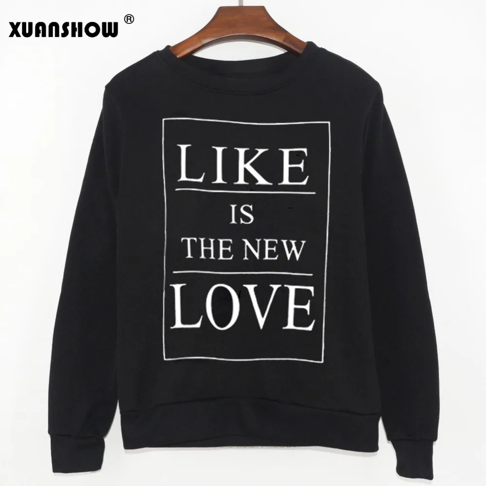 Новинка 2018 осенняя Женская толстовка LIKE IS New LOVE повседневные женские пуловеры с