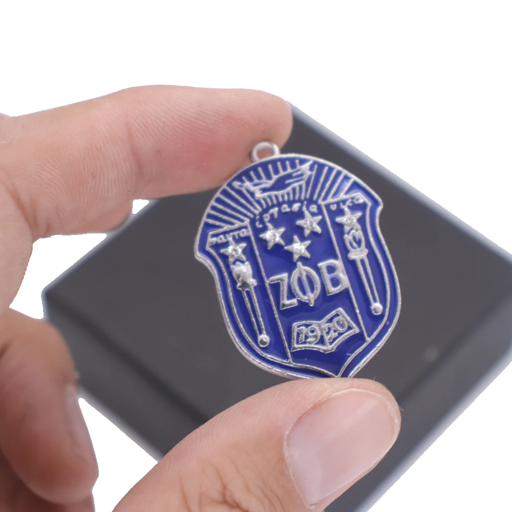 Голубой эмалевый греческий символ "Голубь" 1920 года, щит ZPB, подвеска Zeta Phi Beta для греческой буквы, аксессуар сестринского братства для подарков в стиле моды.
