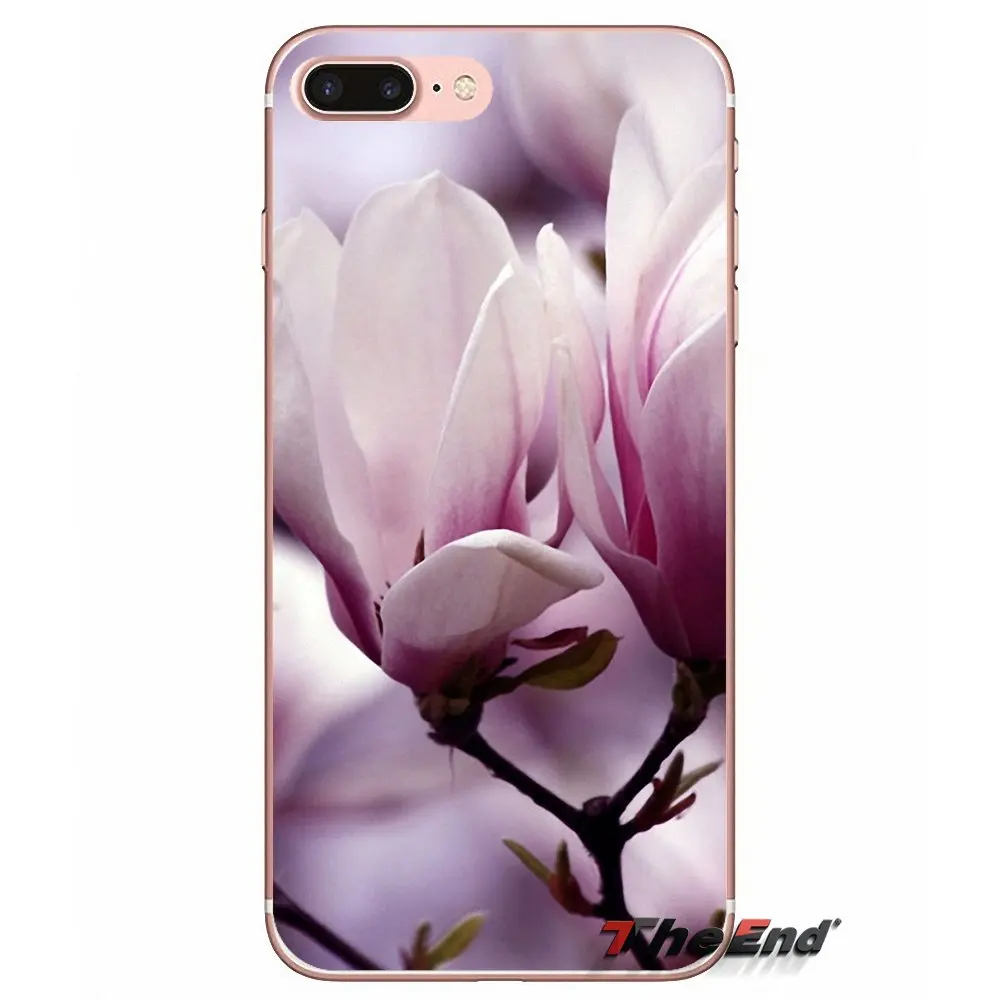 Милый цветок магнолии для iPhone X 4 4S 5 5S 5C SE 6 6S 7 8 Plus Samsung Galaxy J1 J3 J5 J7 A3 A5 2016 2017