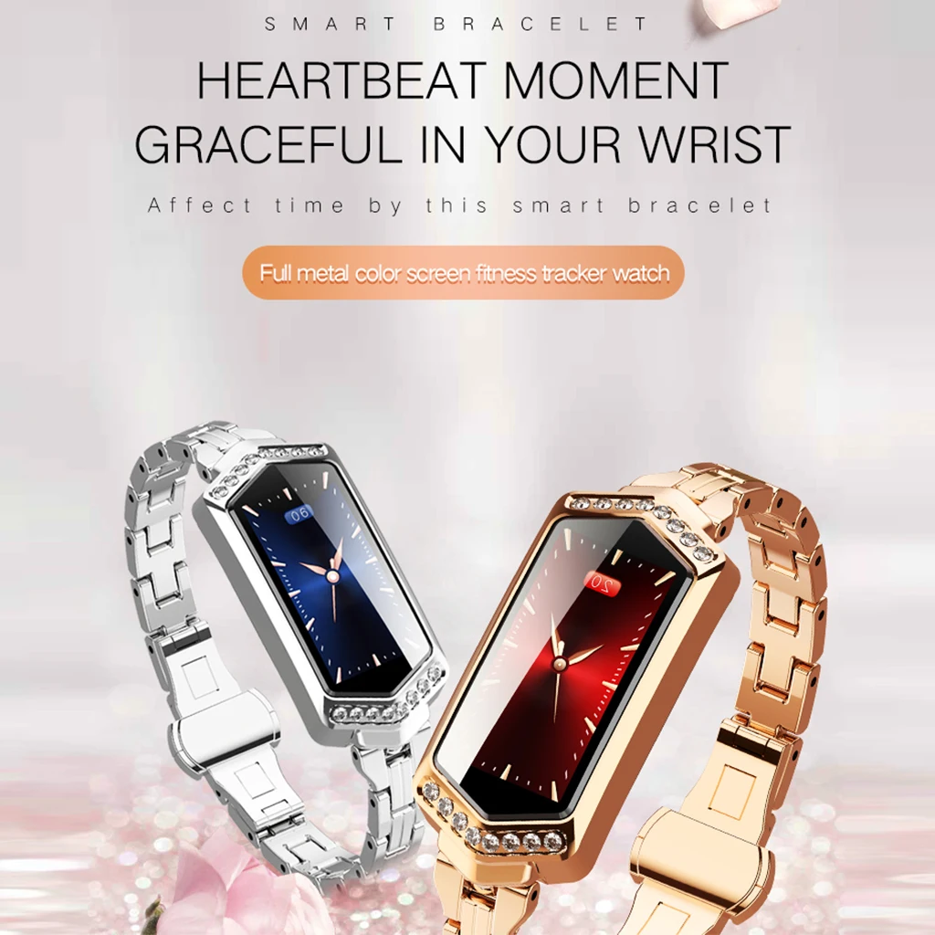 

B78 Smart Watch Women Waterproof Heart Rate Monitor Metal Strap Fitness Bracelet For Android IOS Phone Wife Gift