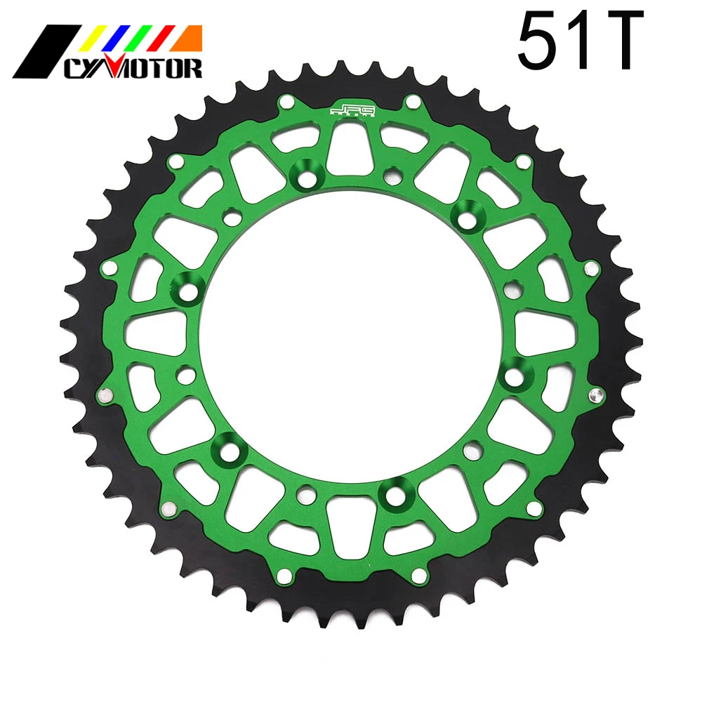 51T Мотоцикл 42-48, 49, 50, 51, сзади звездочки для KAWASAKI KX125 KDX200 KX250 KX500 KX KLX KDX РМЗ 125 200 250 500 - Цвет: 51T