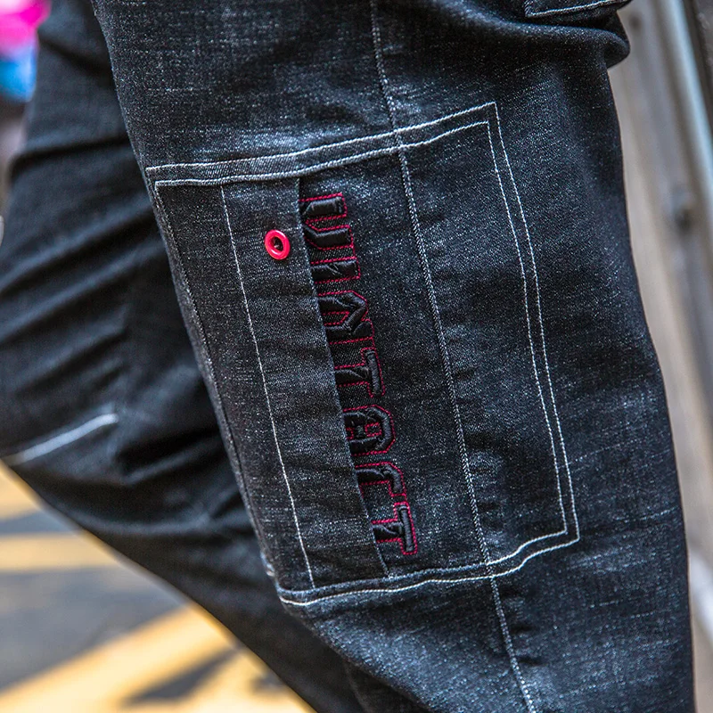 Известный бренд мужские джинсы 2019 Новая мода повседневные джинсовые брюки с